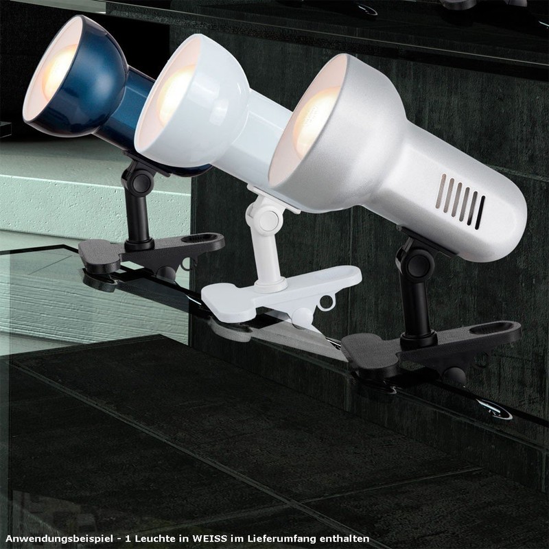 globo E27 R63 40 Watt Basic Spot Clip, White