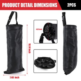 Wogomz 2PCS Car Trash Bag, Seat Back Hanging Car Garbage Bag, Waterproof Hanging Car Trash Can for Camping, Outdoor Traveling, Home Use & Car Storage, Washable Oxford Material
