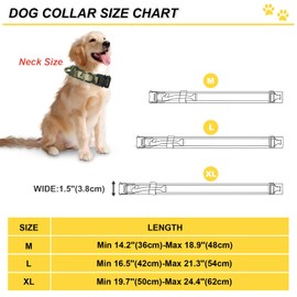 Ceboic Tactical Dog Collar, Soft Padded Adjustable Nylon Dog Collar with Control Handle, Metal Buckle for Medium Large Dogs, Hunting, Training, Leisure, Outdoor (Camouflage, L)