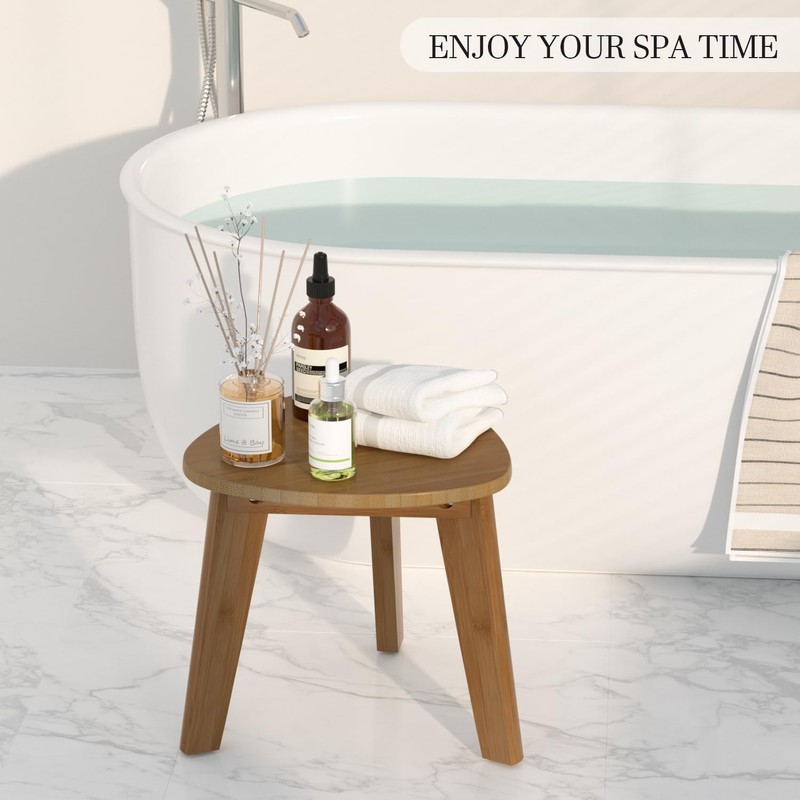 Domax Beautiful Bamboo Shower Bench for Inside Shower - 12