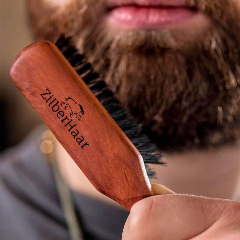 ZilberHaar Regular Beard Brush - Soft Boar Bristles - Beard