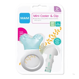 MAM Mini Teething Cooler and Clip, Blue, 2 Plus Months by MAM