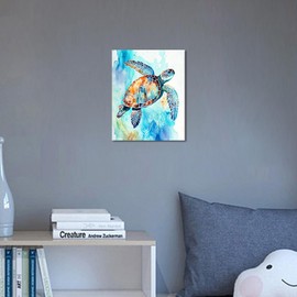 TISHIRON DIY Painting by Numbers for Adults Beginners Sea Turtle Adults Paint by Numbers Abstract Watercolour Art Painting by Numbers for Children Crafts 16 x 20 Inches