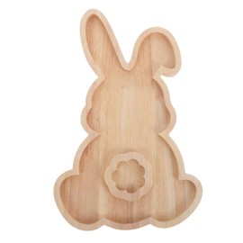 Easter Bunny Plates Rabbit Wooden Serving Platter,Easter Tray Platter Serving Dishes Reusable Bunny Charcuterie Board Decorative Salad Plates Wood Tray for Dinner Dessert Appetizer Candy Bread Display