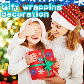 10 Sheets Christmas Envelope Seal Stickers Glitter Snowflake Stickers Labels Christmas Snowflake Sticker Xmas Snowflake Dot Envelope Sticker Seals for Christmas Card Envelope Box Decoration (Blue)