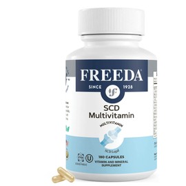 FREEDA SCD Multivitamin – Daily Multivitamin Supplement for Men & Women – Vegan, Gluten-Free, SCD Legal – Kosher Certified Adult Vitamins – Specific Carbohydrate Diet Friendly – 180 Capsules