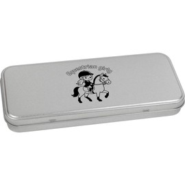 Azeeda 'Equestrian Girly' Metal Hinged Stationery Tin/Storage Box (TT00280879)