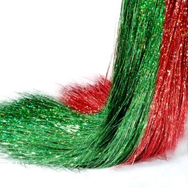 20000 hebras de Navidad iridiscentes de oropel carámbanos rojo y verde de 19.7 pulgadas, adornos de flecos de aluminio para árbol de Navidad, decoraciones de Navidad, fiesta de cumpleaños, boda