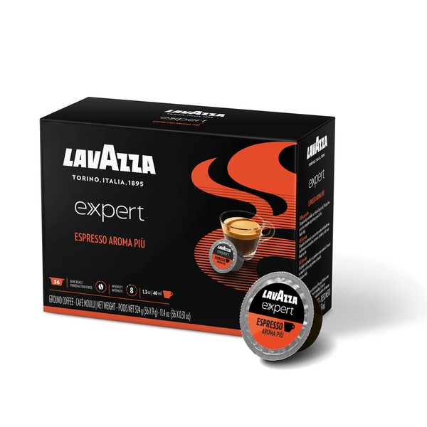 Lavazza Expert Espresso Aroma Piu' Capsules (36 Capsules), Expert Espresso Aroma Piu', 36Count ,Value Pack, Blended and roasted in Italy, Full and balanced blend