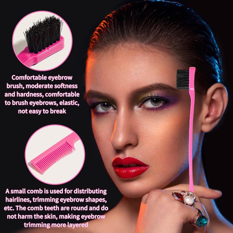 4 Pieces Double-Ended Eyebrow Brushes, Makeup Brushes, Portable Brushes, Makeup