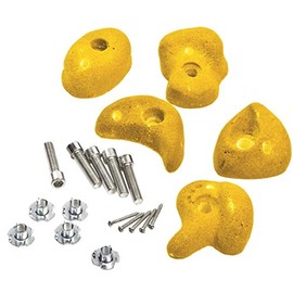 Climbing Wall Holds Pack of 10 High Grip Poly Resin Climbing Stones (Yellow, 5 Pack)