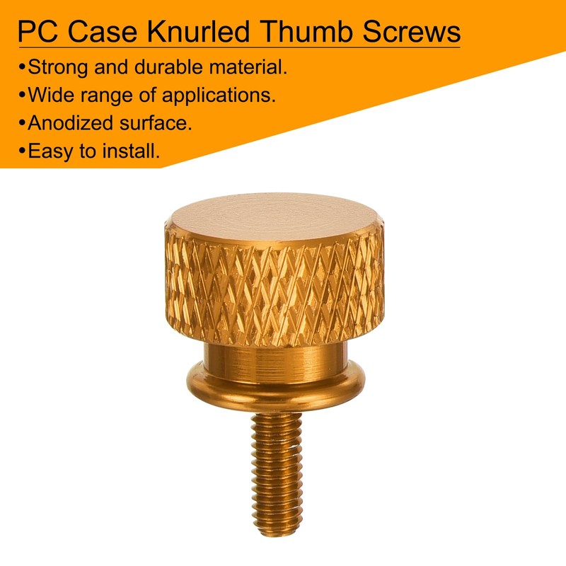 sourcing map 12pcs M3x8mm Knurled Thumb Screw Computer Case Threaded