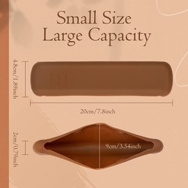 VIKIJO Makeup Brush Holder - Silicon Make Up Brush Small Case, Sleek Travel Foundation Brushes Container (Brushes NOT Included) (Peach), Peach, Travel Accessories