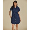 luvamia Knee Length Denim Dress for Women Dark Blue Jean