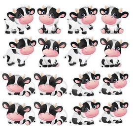 32 Pieces Cow Print Cutouts Cow Print Farm Animal Party Decorations for Children's Party Western Cowboy Theme Kids Birthday Party Decorations