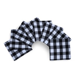 Gratico Dish Cloth Set of 8 Black White Waffle Buffalo Checks 12X12 Inches Premium Soft Cotton Highly Absorbent Kitchen Towels Quick Drying Dish Towels with Hanging Loop Kitchen Tea Towels