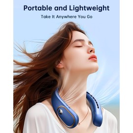 VETIFINAL Neck Fan Rechargeable, 5000mAh Portable Neck Fan with Digital Display, 4 Speeds 75% Stronger Cooling, Hands-Free Personal Fan for Women/Men/Kids, Type-C Fast Charge, Gift-Ready Packaging