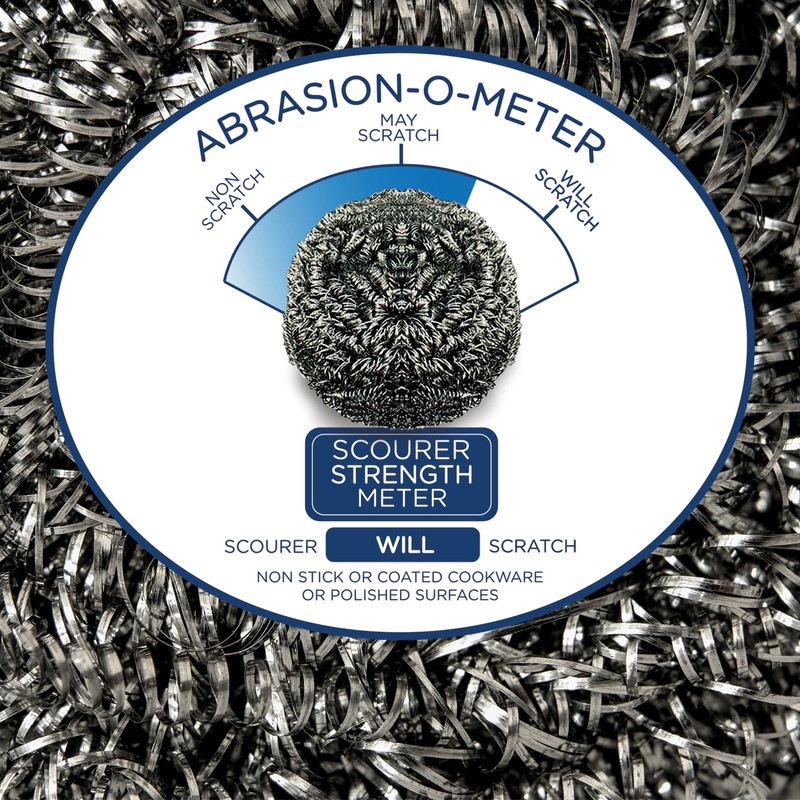 Stainless Steel Wool Scourer -Jumbo Sized- 12 Pack, 35 Grams,