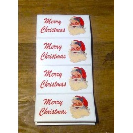 Santa Merry Christmas Labels for presents, gifts. books, window, glass & more.