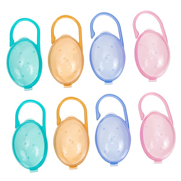 BIUDECO 8pcs Pacifier Holder Case Newborn Pacifier Storage Box Clips