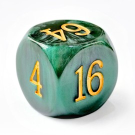 Backgammon Bead Dice Set 30mm Large Backgammon Double Cube Plus 4 x 16mm Green White Marble 5 Piece Set 30mm