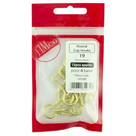 TIMCO Cup Hooks Round Electro Brass - 25mm