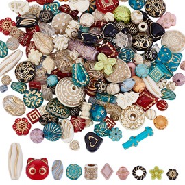 HOBBIESAY About 108Pcs Assorted Czech Beads Mixed Styles Czech Glass Beads Random Spacer Loose Bead for Bracelets Necklaces Earrings Jewelry Making Hole: 1.2-7.5mm