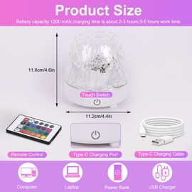 URAQT Ocean Lamp Aurora Night Light, Ocean Wave Ceiling Projector, Sensory Night Lights with 16 Colors, 30 Lighting Modes, Northern Lights Cube, for Bedroom Party Game Birthday Gifts for Kid Women Men