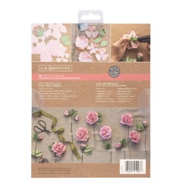 Lia Griffith Frosted Paper Flowers Garden Roses & Buds, 8.5" x 11", Assorted Colors 16 Pages