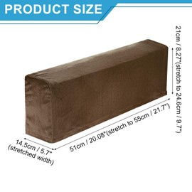 sourcing map 2Pcs Stretch Armrest Covers, Polyester Soft Armchair Slipcovers Couch Recliner Arm Cover for Chair Sofa Protector, Coffee