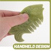 Healvian 2pcs Jade Guasha Combs Massage Scraper for Scalp Facial
