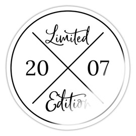 Spreadshirt Limited Edition 2007 - Kreis Mit Kreuz Sticker, max. 10 x 10 cm, 10 x 10 cm, Weiß glänzend