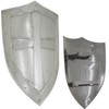 Medieval Warrior Functional Knight Crusader Cross Shield Silver