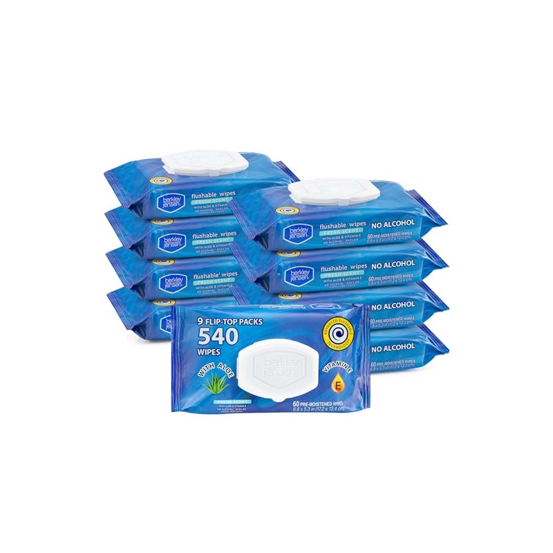 Berkley and Jensen Flushable Cleansing Wipes, 432 ct.