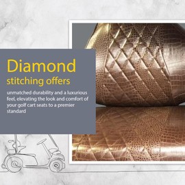 Club CAR Precedent Front & Rear Golf Cart Seat Covers Diamond Stitching (Brown Gator)