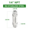 TAISHER 1PCS 304 Stainless Steel 1/4" NPT Male Check Valve,Backflow