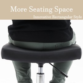 CoVibrant Adjustable Rolling Stool with Extra Wide Seat, Lockable Rubber Wheels & Footrest - Swivel Stool Chair for Kitchen, Lab, Office, Salon, Home (Black, 24''-31'')