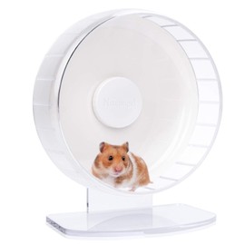 Niteangel Super-Silent Hamster Exercise Wheels: - Quiet Spinner Hamster Running Wheels with Adjustable Stand for Hamsters Gerbils Mice Or Other Small Animals (M, White)