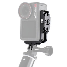 HSU 90 Degree Aluminum Vertical Bracket Adapter Elbow Mount for DJI Osmo Action 3/4/5 Pro, Magnetic Latch Adapter with 1/4"-20 Screw Hole and GoPro Mount