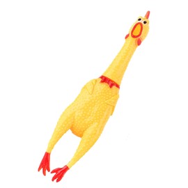 Wifehelper Screaming Chicken Toy, Yellow Rubber Squeaky Chicken Toy, Novelty and Durable Rubber Chicken for Stress Relief, Funny Safety Toy for Adults and Children (S)