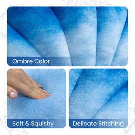 AELS Shell Pillow, 14"x11" Coastal Throw Pillows, Beach Ocean Nautical Themed Soft Decorative Throw Pillows, Cute Pillow for Couch Sofa Bed Living Room Bedroom Nursery, Ombre Blue