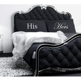 60 Second Makeover Limited His and Hers Black Pillowcase Couples Pillow Case Gift Bedding Present Wedding Valentines Christmas Birthday Engagement