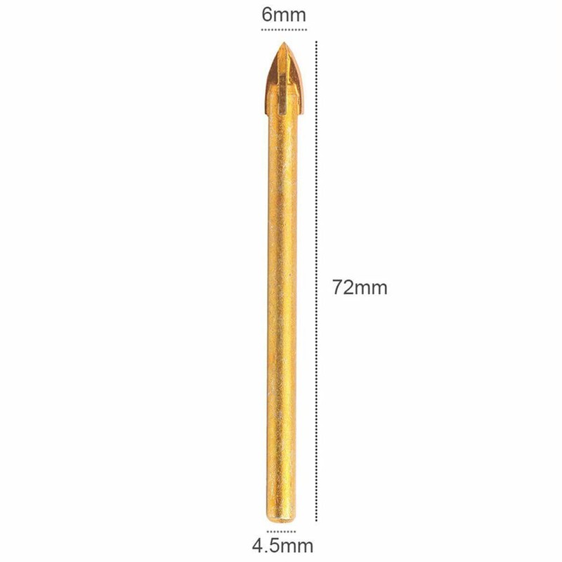 10x Titanium Ceramic Tile Glass Drill Bit Tungsten Carbide Cross