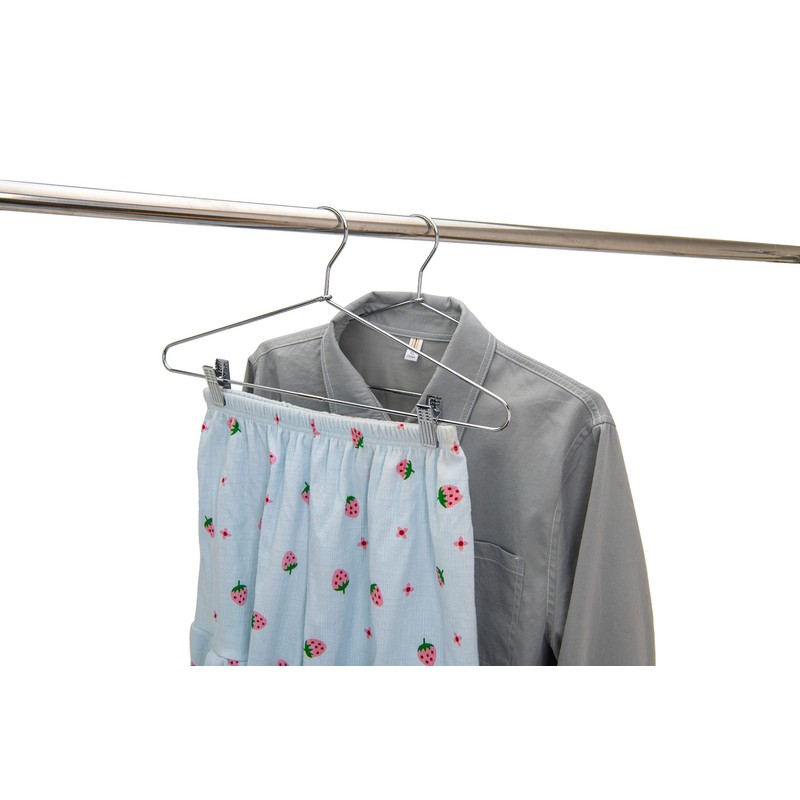 Quality Metal Pant/Skirt Blouse Hanger 10-Pack, Heavy-Duty Skirt Hangers with