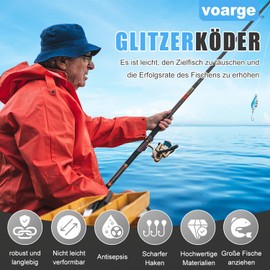 Voarge 16 Stück Mini-Angellöffel-Set mit Etui, forellenköder, Hartmetall Spinner Köder für Barsch, Forelle, Lachs