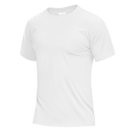 MAGCOMSEN Men's Rash Vest Swimming T-Shirts Quick Dry Short Sleeve UPF 50+ Rash Guard for Summer Beach Watersports White, 2XL