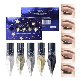 Delineador Líquido Brillante Purpurina 5pcs
