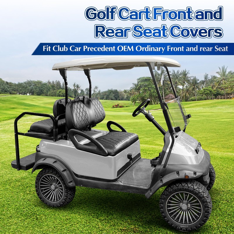 NOKINS 4PCS Golf Cart P Diamond Seat Covers Kit,Front and