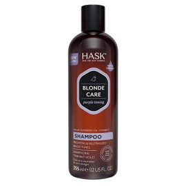 HASK, Shampoo Tonificador Morado, para Cabello Rubio, Neutraliza los Tonos Amarillentos y Cobrizos, Libre de Sulfatos, Parabenos, Ftalatos y Gluten, 355 ml
