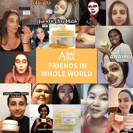 ANAI RUI Mascarilla De Arcilla De Cúrcuma, Mascarilla Facial De Vitamina C Con Cúrcuma Y Arcilla De Caolín, Mascarilla Para Acné, Poros, Piel...      